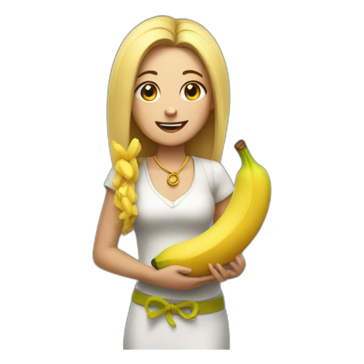 Jinx with a banana in her hand sticker