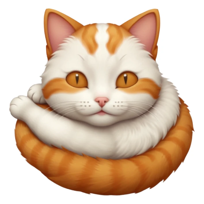 ginger and white small cat upside down with eyes closed sticker