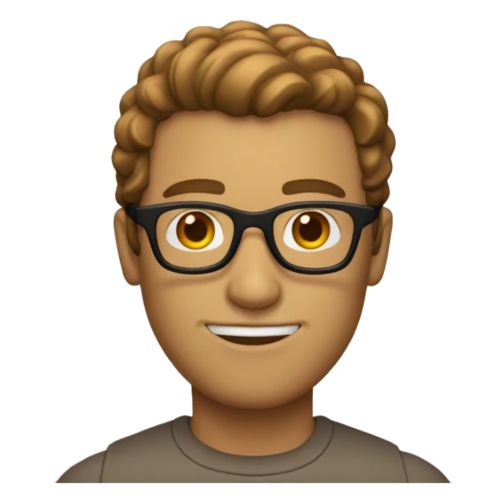 golden man with brown hair and glasses sticker