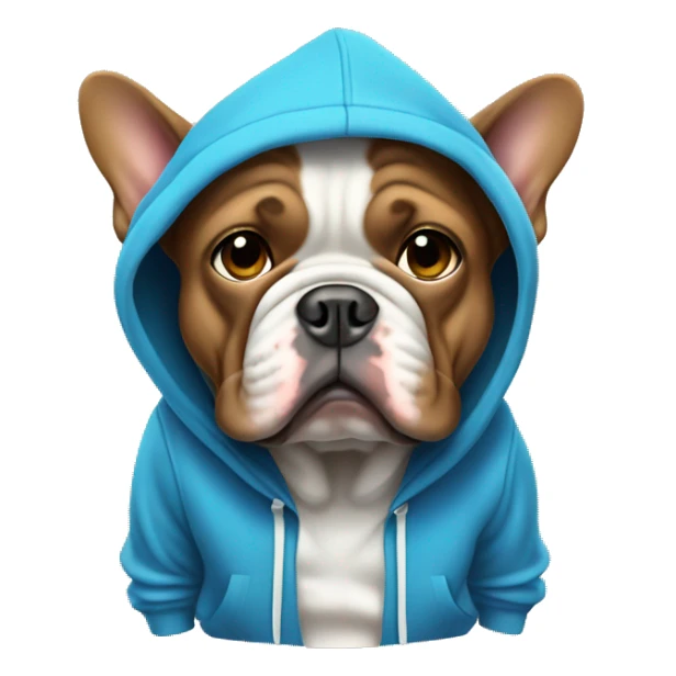 French bull dog wearing hoodie sticker