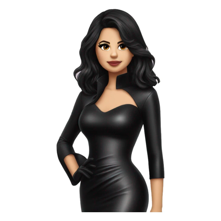 Selena gomez black latex dress sticker