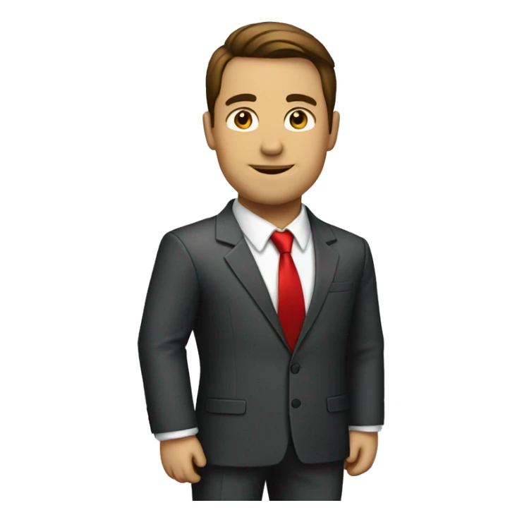 full body guy in a suit with red necktie sticker