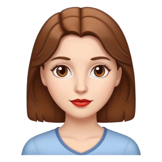 White woman with brown hair and heart eyes sticker
