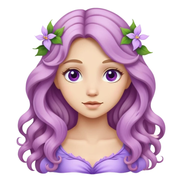 fairy lilac, long wavy dark blonde hair sticker