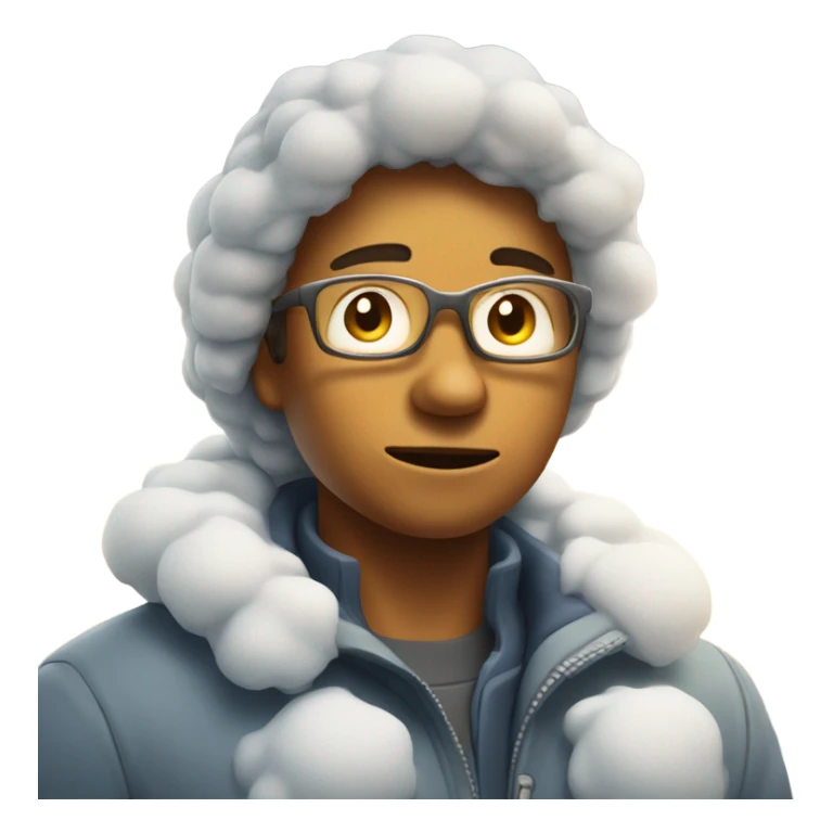 Snow with sun and freezing face sticker