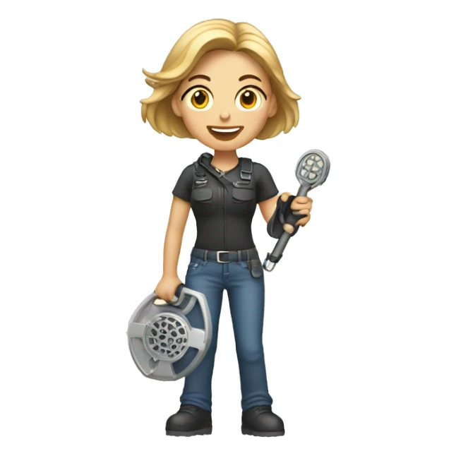 Pretty woman holding a metal detector  sticker