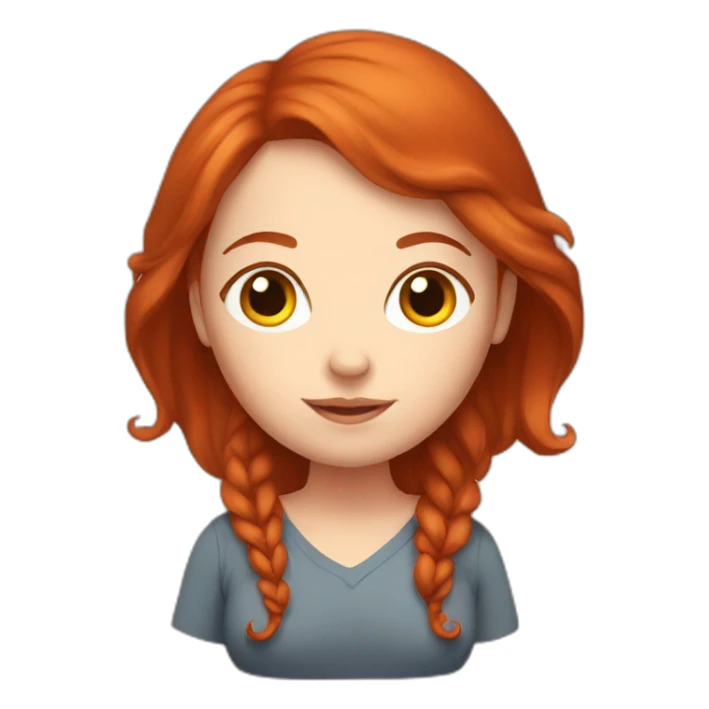 redhead pregnant girl sticker