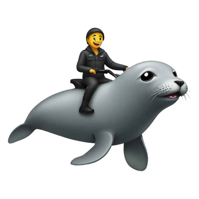 person riding on a seal sticker