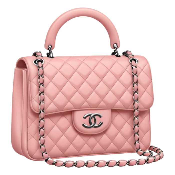 A CHANEL bag in a light pink macaron color scheme sticker
