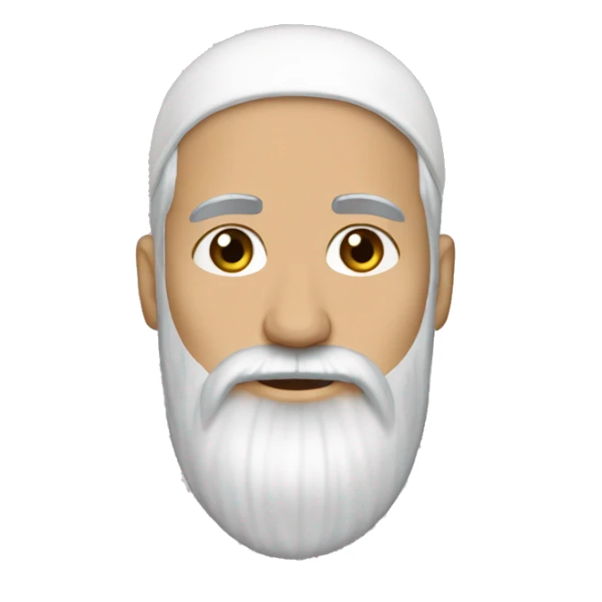 Whie muslim long beard shaved hair sticker