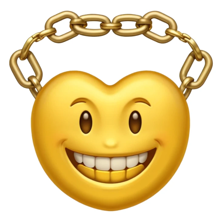 Emoji con dientes de oro y cadenas de oro sticker