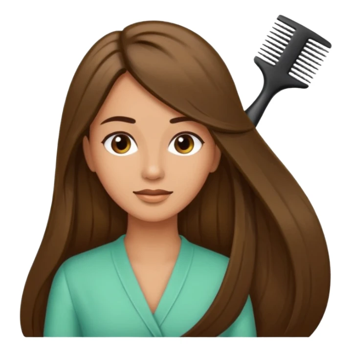 mujer peinandose en la peluqueria sticker