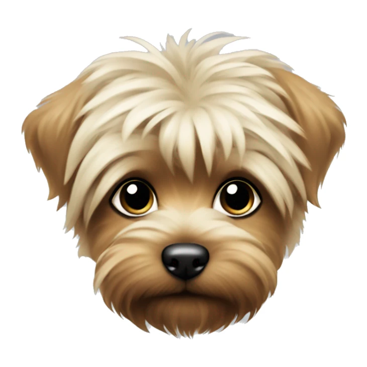 Small fluffy black and blonde Yorkshire puppy sticker