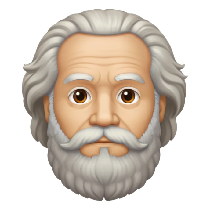 Karl Marx with recognizable beard and hairstyle, no glasses sticker