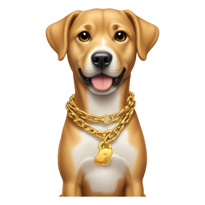 dog with gold chain in his neck sticker