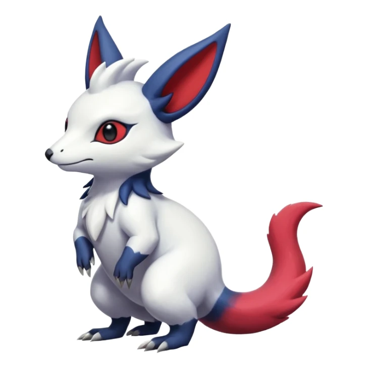  furry cute colorful exotic realistic painted smooth glossy Zangoose-Salandit-Minccino-Absol-fusion sticker
