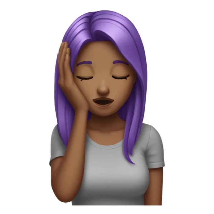 Purple hair girl doing a face palm sticker