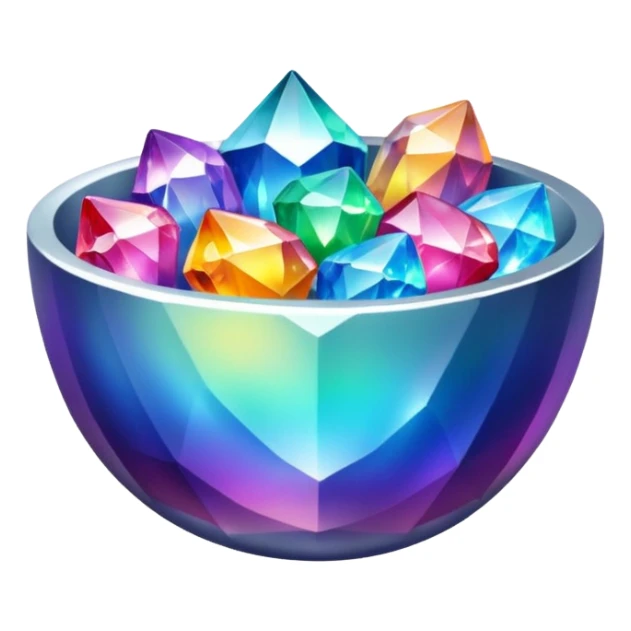 a bowl of colorful blinged crystal sticker