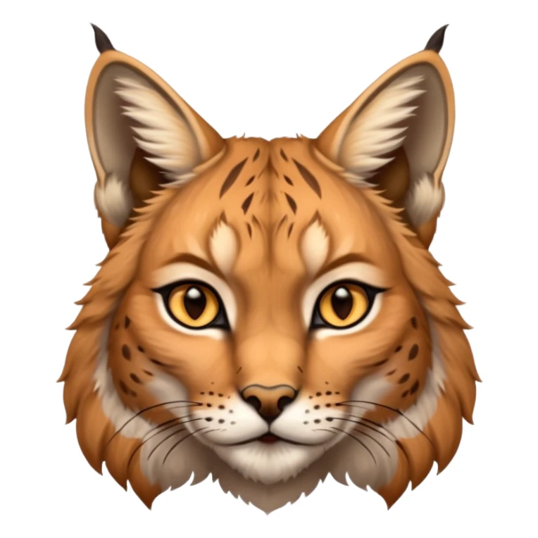 A high-resolution photo-realistic digital illustration of a majestic lynx, chest upward A high-resolution, photo-realistic digital illustration of a majestic young Eurasian lynx, shown from the shoulder upwards with lyx markings sticker