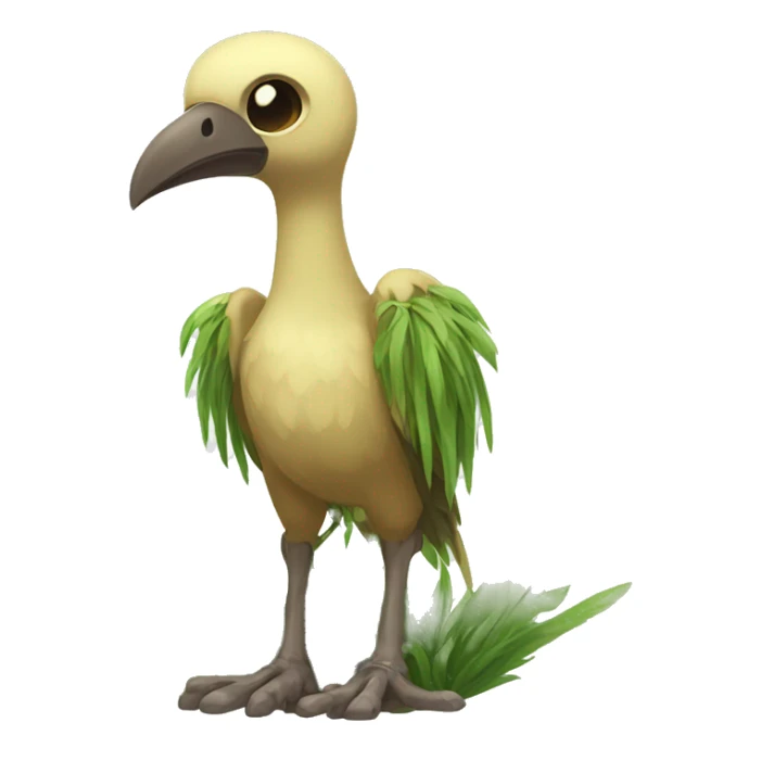 earthly muddy fresh Cool Cute Fantasy legendary jungle-bird plant-grass-type-Dendro-avian Fakemon full body sticker
