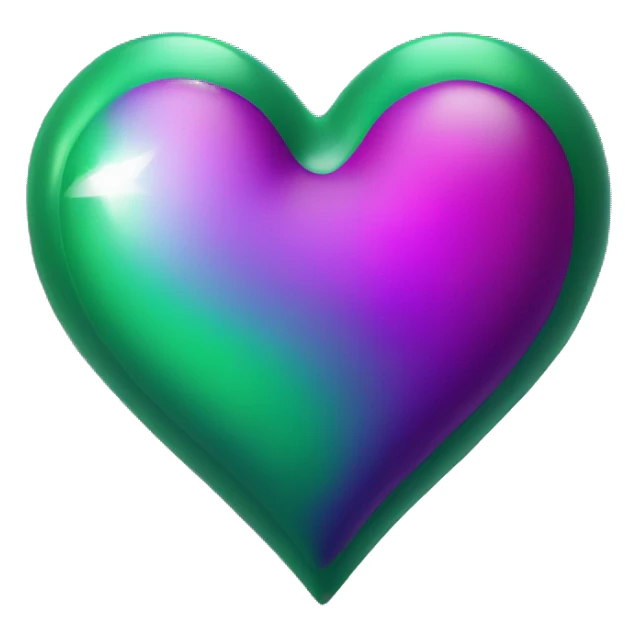 Shiny purple green magenta heart  sticker