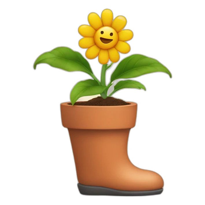 human leg growing out of flower pot sticker