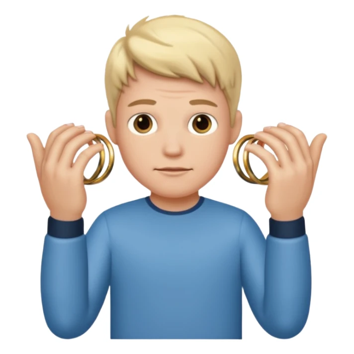 finn from adventure time with rings in his hands sticker