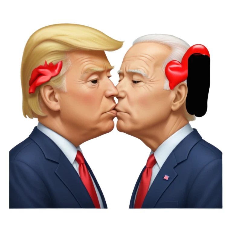 Donald Trump and Joe Biden kissing sticker