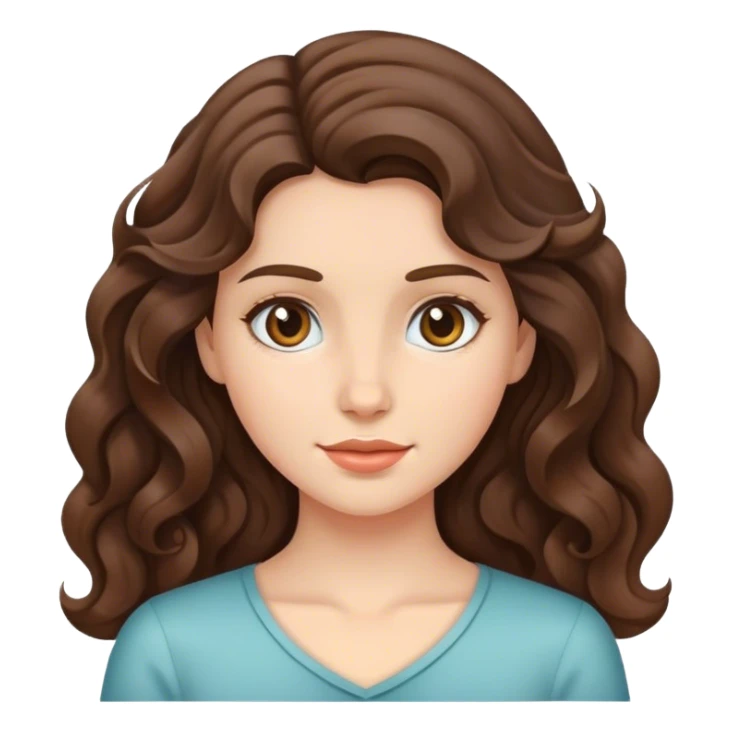 brunette wavy hair girl sticker
