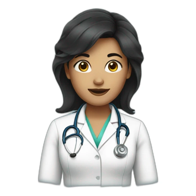 dark hair woman doctor sticker