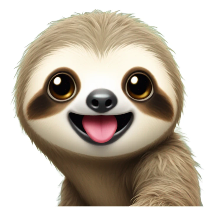 Baby sloth sticking tongue out sticker