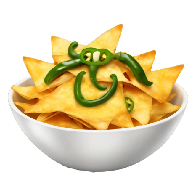 bowl of cheesy nachos with jalapeños  sticker