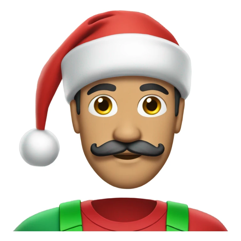 Mexican wearing a Nike tech with a mustache and goatee with a Santa hat on  sticker