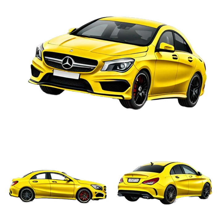 Yellow Mercedes Benz cla amg sticker