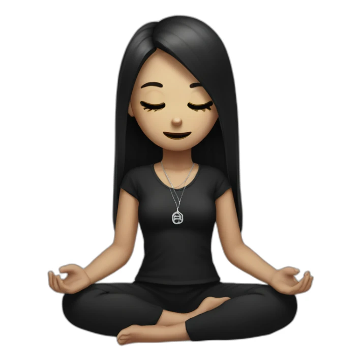 goth girl meditating sticker