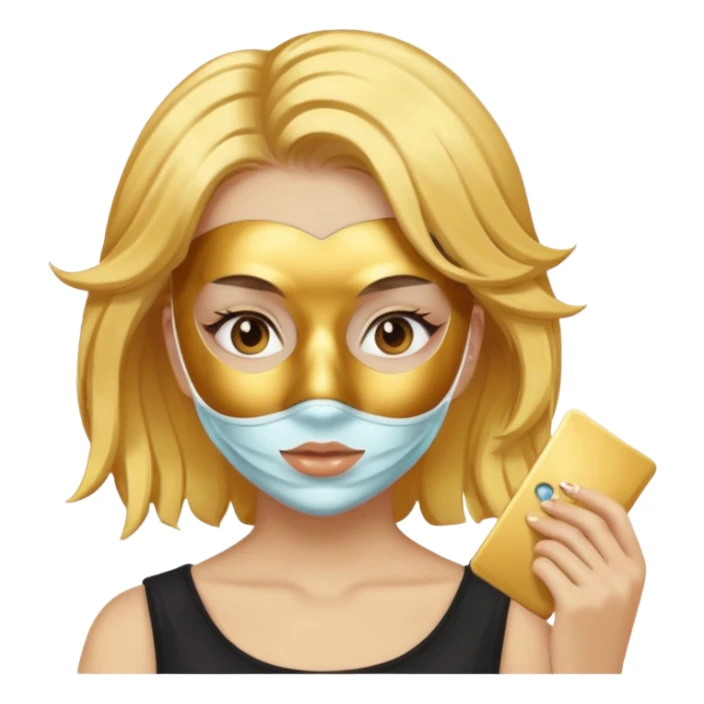 goldhairgirlapplyamask sticker
