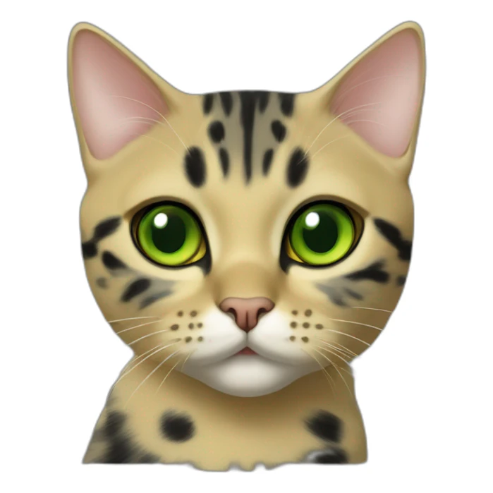Scottish shorthair cat black spot on gold with green eyes sticker