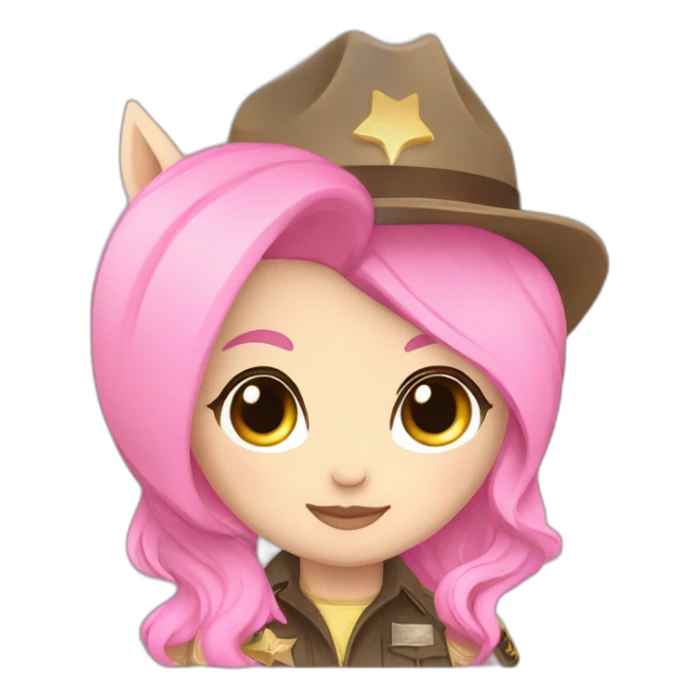 chibi lgbt pink pony and deputy sticker