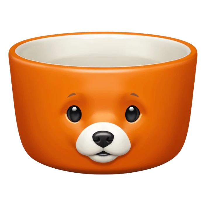 emoji of an orange dog bowl sticker