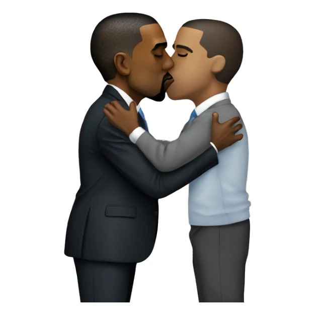 Kanye kissing Obama  sticker