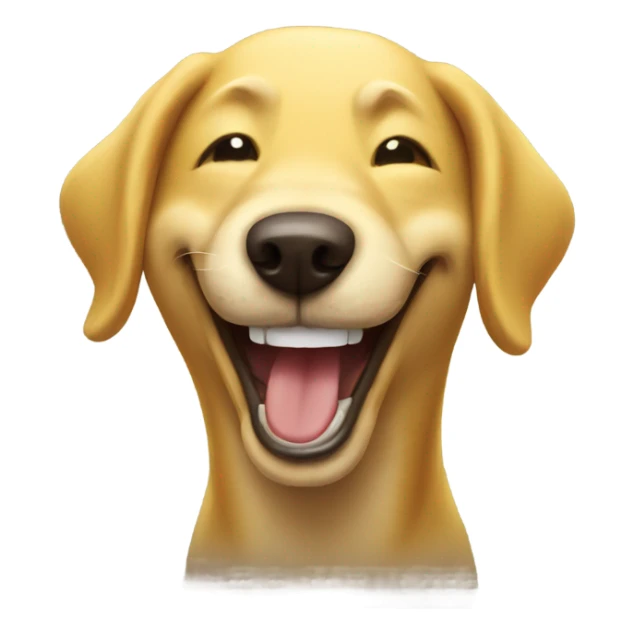 Yellow dog laughing  sticker