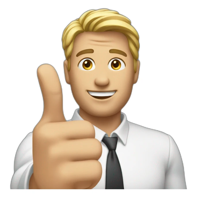 Man with his hand up ready to snap looking happy sticker