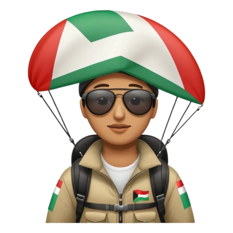 a palestinian flag paraglider, respect scrupulously the correct shapes and colours of the palestinian flag, try again sticker