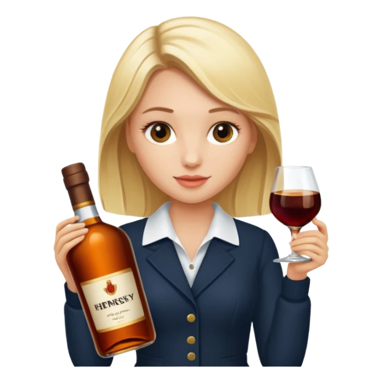 Blonde girl with Hennessy bottle  sticker