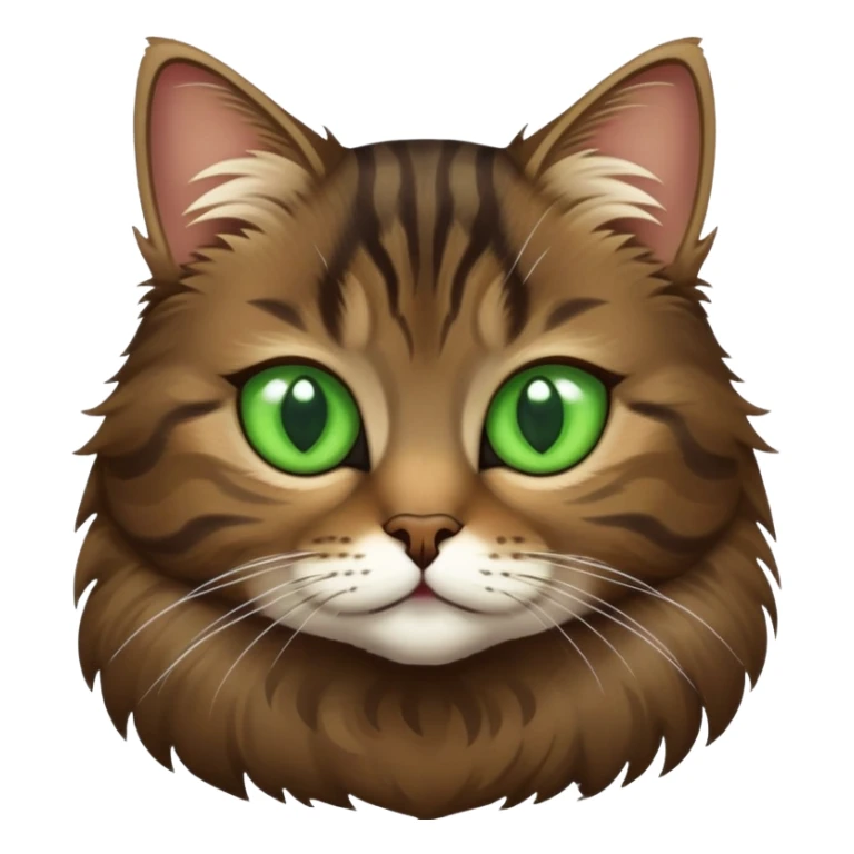 Dark brown tabby cat with green eyes sticker
