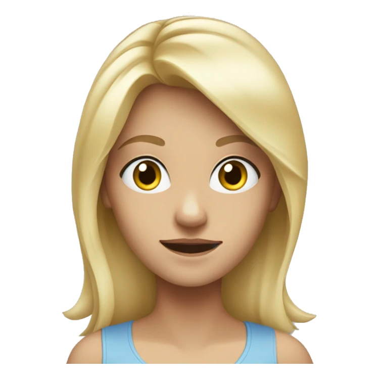 blonde girl blue eyes running sticker