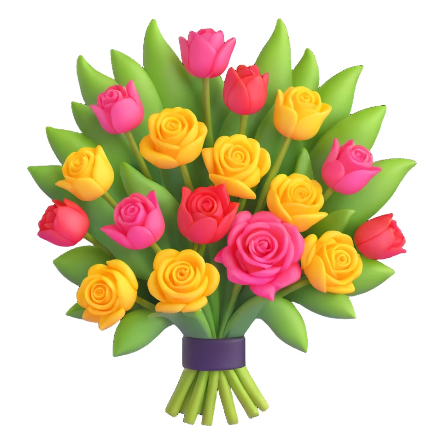 bouquet of roses and tulips sticker