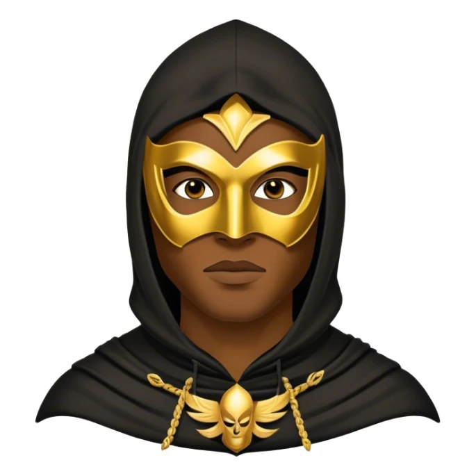  black hoodman with golden  mask sticker