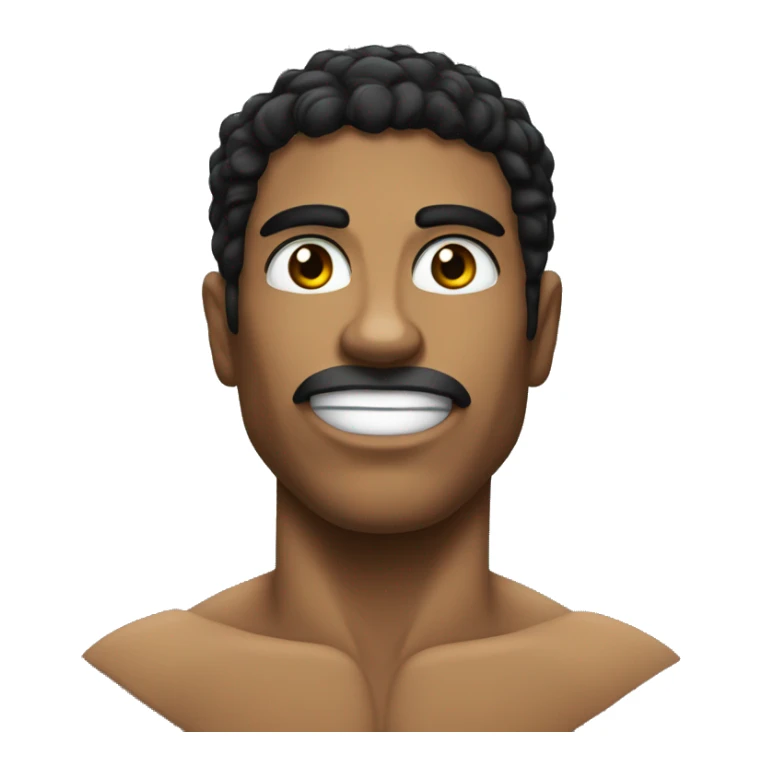 A Brazilian with muscles and black hair and black eyes sticker