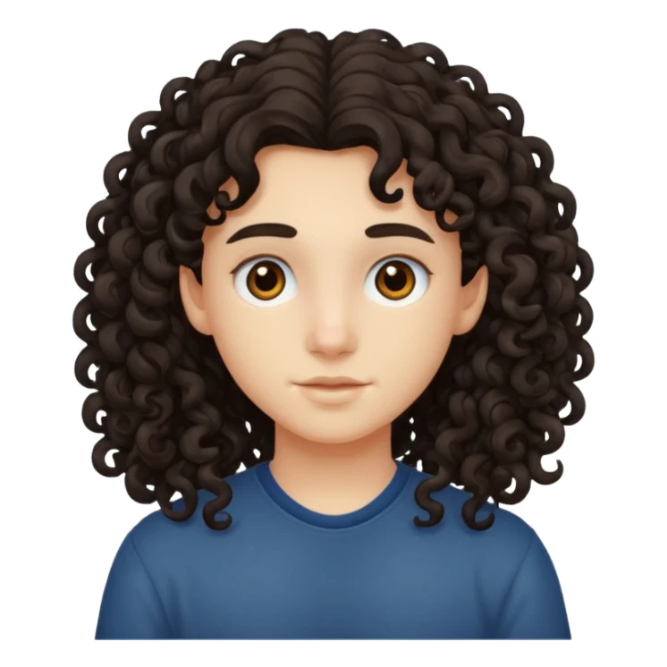 teen with curly long dark hair sticker